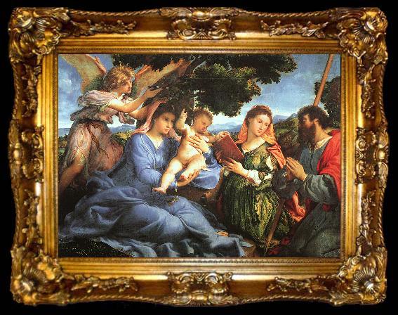 framed  Lorenzo Lotto Madonna and Child with Saints Catherine and James, ta009-2